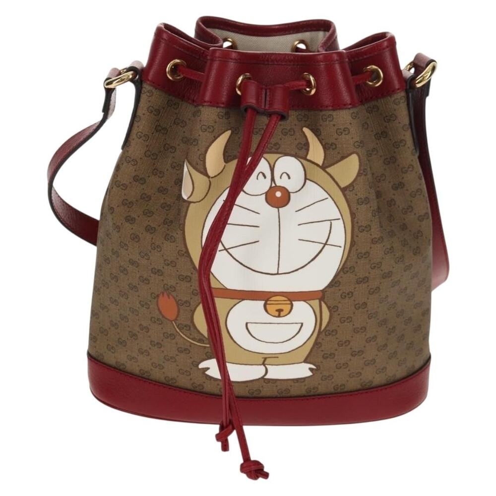 Gucci Micro GG Supreme Doraemon Shoulder Bag Beige